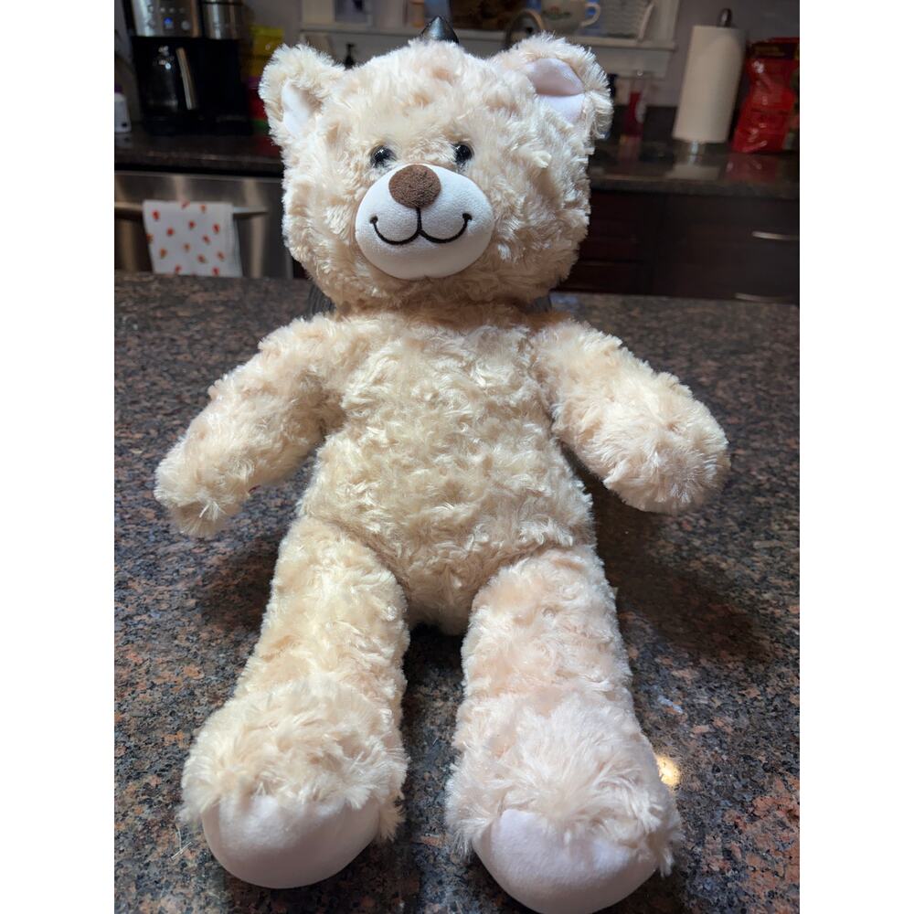 Build A Bear Tan Swirl Curl Happy Hugs Cream Teddy Bear Plush 16"